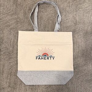 Faherty Beige and Gray Tote